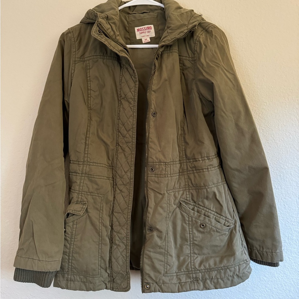 Winter Jacket, Army Green, Size Small